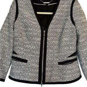 White House Black Market Monochrome Tweed Blazer